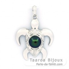 Pendentif en Argent et 1 Perle de Tahiti Semi-Baroque B+ 8.3 mm