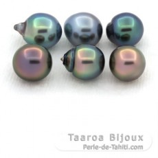 Lot de 6 Perles de Tahiti Semi-Baroques C+ de 8.5 à 8.9 mm
