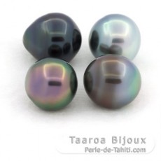 Lot de 4 Perles de Tahiti Cerclées C de 10 à 10.4 mm