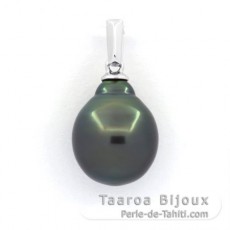 Pendentif en Argent et 1 Perle de Tahiti Semi-Baroque B 10.4 mm