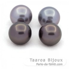 Lot de 4 Perles de Tahiti Rondes C de 12  12.2 mm