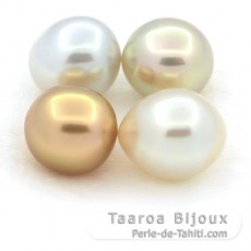 Lot de 4 Perles Australiennes Semi-Baroques BC de 11.1 à 11.4 mm