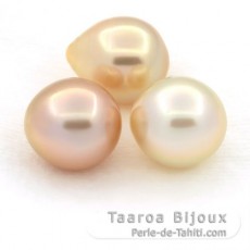 Lot de 3 Perles Australiennes Semi-Baroques C 11.5 à 11.6 mm