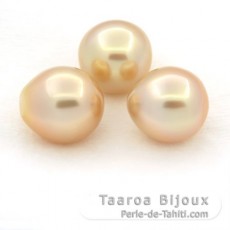 Lot de 3 Perles Australiennes Semi-Baroques C 11.5  11.8 mm