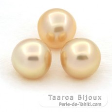 Lot de 3 Perles Australiennes Semi-Baroques C de 11 à 11.2 mm