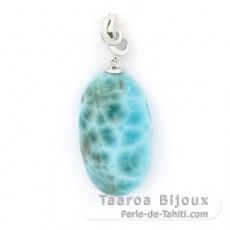 Pendentif en Argent et 1 Larimar - 28 x 16 x 8.5 mm - 6.7 gr