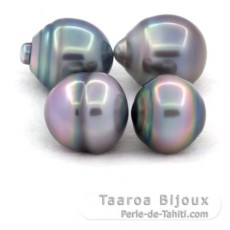 Lot de 4 Perles de Tahiti Cercles C de 11.5  11.9 mm