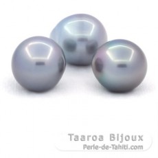 Lot de 3 Perles de Tahiti Semi-Baroques C de 13.6 à 13.8 mm