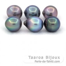 Lot de 6 Perles de Tahiti Semi-Baroques C de 10 à 10 .4 mm