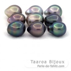 Lot de 9 Perles de Tahiti Semi-Baroques C de 8.5  8.9 mm
