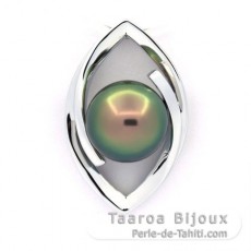 Pendentif en Argent et 1 Perle de Tahiti Ronde C 8.8 mm