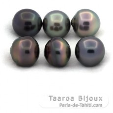 Lot de 6 Perles de Tahiti Semi-Baroques C de 11.6 à 11.8 mm