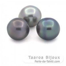 Lot de 3 Perles de Tahiti Semi-Baroques B 10.8 mm