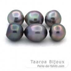 Lot de 6 Perles de Tahiti Semi-Baroques B de 10 à 10.3 mm