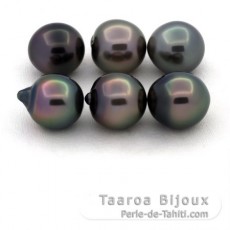 Lot de 6 Perles de Tahiti Semi-Baroques B de 10 à 10.4 mm