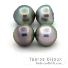Lot de 4 Perles de Tahiti Semi-Baroques B de 10 à 10.3 mm