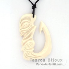 Pendentif Hameon Tiki en Os