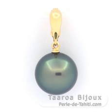 Pendentif Clip en Or 18K et 1 Perle de Tahiti Ronde B 13.5 mm