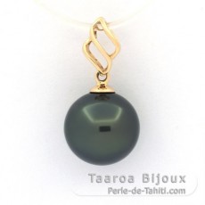 Pendentif en Or 18K et 1 Perle de Tahiti Ronde B 10.3 mm