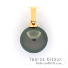 Pendentif en Or 18K et 1 Perle de Tahiti Ronde A 9.9 mm