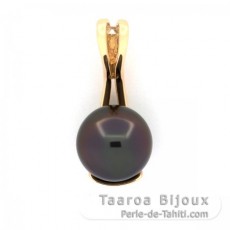 Pendentif en Or 18K et 1 Perle de Tahiti Ronde B 10 mm