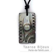 Pendentif en nacre et 1 Perle de Tahiti Semi-Baroque C 7.9 mm