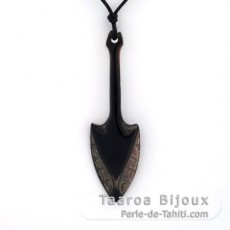Pendentif en nacre de Tahiti et Collier en cuir