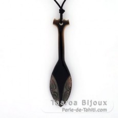 Pendentif en nacre de Tahiti et Collier en cuir