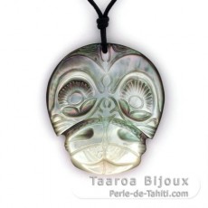 Pendentif Tiki en nacre de Tahiti