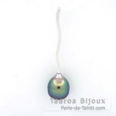 Pendentif en Argent et 1 Perle de Tahiti Cerclée B+ 9.4 mm