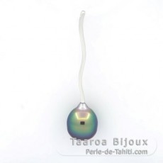 Pendentif en Argent et 1 Perle de Tahiti Cercle B+ 9.4 mm