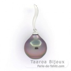 Pendentif en Argent et 1 Perle de Tahiti Cercle C 11.3 mm