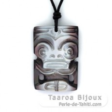 Pendentif Tiki en nacre de Tahiti