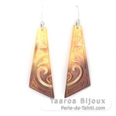 Boucles d'oreilles en Nacre de Tahiti et Argent .925 Rhodi