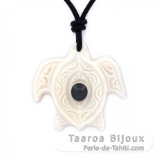 Pendentif Tortue en Os et 1 Keishi