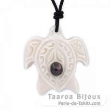 Pendentif Tortue en Os et 1 Keishi