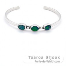 Bracelet en Argent et 3 Opales Australiennes (Doublets) - 2.7 carats