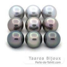 Lot de 9 Perles de Tahiti Rondes C de 11.5 à 11.9 mm