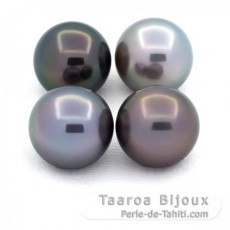 Lot de 4 Perles de Tahiti Rondes C de 11.1  11.3 mm