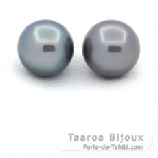 Lot de 2 Perles de Tahiti Rondes C 11.7 et 11.9 mm
