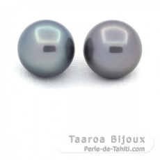 Lot de 2 Perles de Tahiti Rondes C 11.7 et 11.9 mm