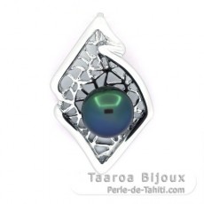 Pendentif en Argent et 1 Perle de Tahiti Semi-Baroque A 9.9 mm