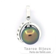 Pendentif en Argent et 1 Perle de Tahiti Semi-Baroque B 9.5 mm