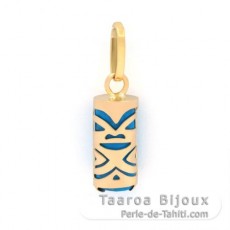Pendentif en Or 18K et Turquoise - 10 mm - Chance