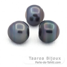 Lot de 3 Perles de Tahiti Cercles D de 13.6  13.8 mm