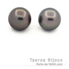 Lot de 2 Perles de Tahiti Rondes C/D 12.8 mm