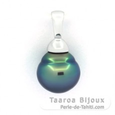 Pendentif en Argent et 1 Perle de Tahiti Semi-Baroque C+ 8.9 mm