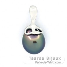 Pendentif en Argent et 1 Perle de Tahiti Baroque B 9.9 mm