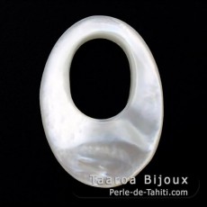 Forme ovale en nacre - 28 x 20 x 4.2 mm