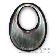 Forme ovale en nacre de Tahiti - 45 x 35 mm